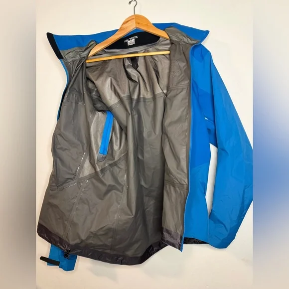Arc’teryx Gore-Tex Shell Jacket Mens LG Blue Waterproof Alpine Hiking Pit zips - Picture 6 of 16